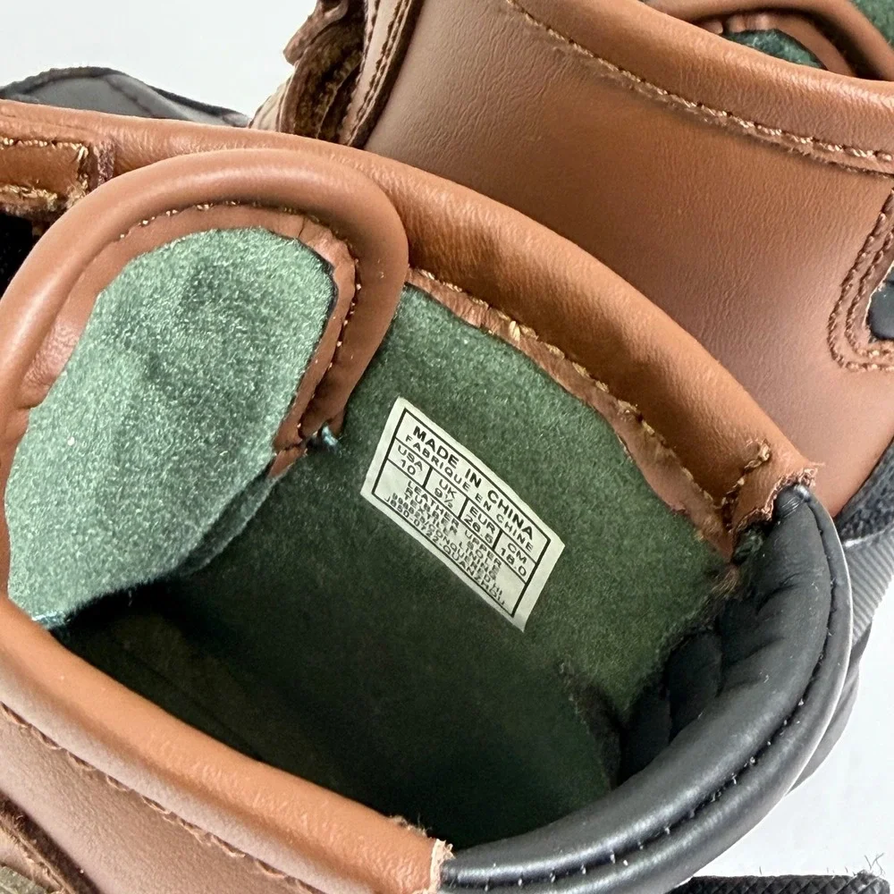 Polo Ralph Lauren Kids Conquered Boots Kids Sz 10 Brown Black Leather Zip Winter